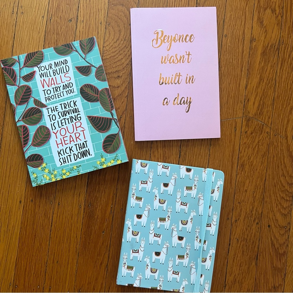 Lot of 3 journals Beyoncé Emily McDonald NEW assorted notebooks gifts